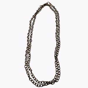 Gold Tone Chain Link Loop Necklace Rave Punk Streetwear Fashion Jewelry Women